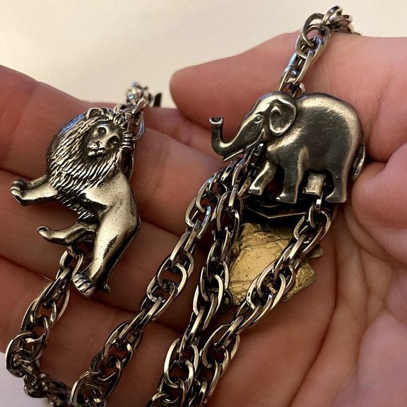 Mixed Metal Animal Charm Necklace - Picture 4 of 4